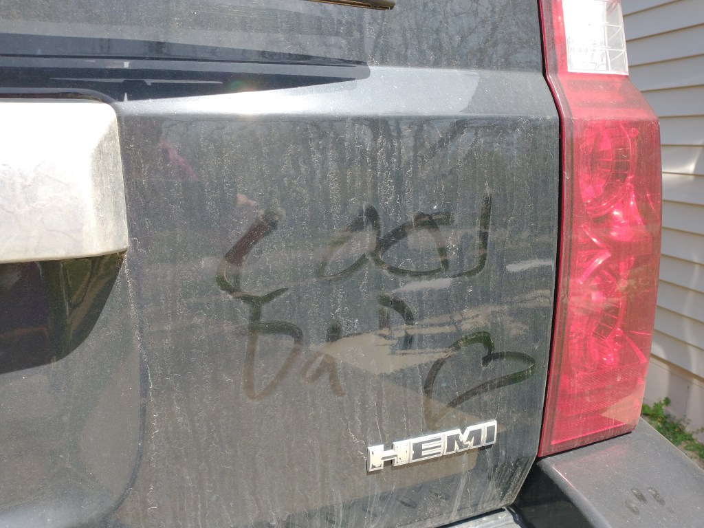 Cool Dad written on a Jeep