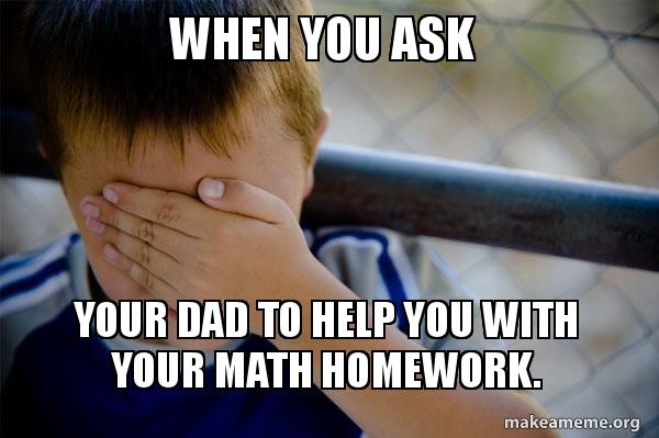 Dad helping with math homework